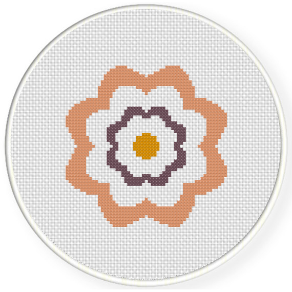1 Simple Flower Cross Stitch Pattern Daily Cross Stitch - Large Flower Cross Stitch Pattern