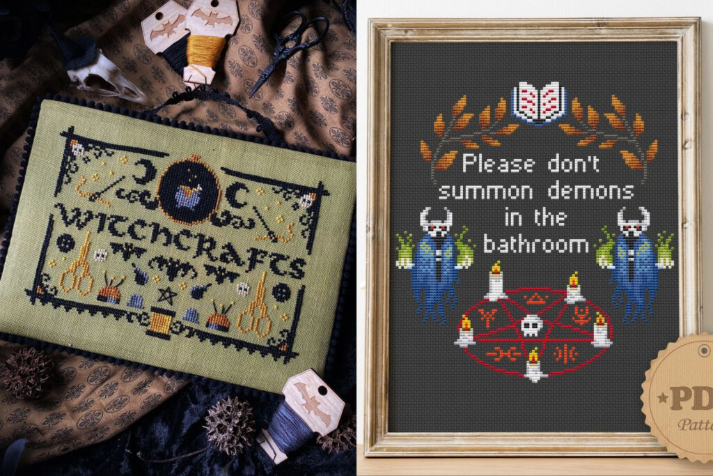 25 Spooky Halloween Cross Stitch Patterns To Craft The Pagan Grimoire - Free Cross Stitch Patterns Halloween
