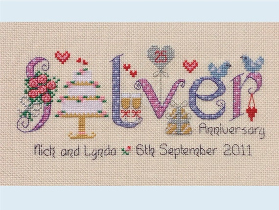 25th Wedding Anniversary Cross Stitch Patterns Cross Stitch Patterns - Wedding Anniversary Cross Stitch Patterns