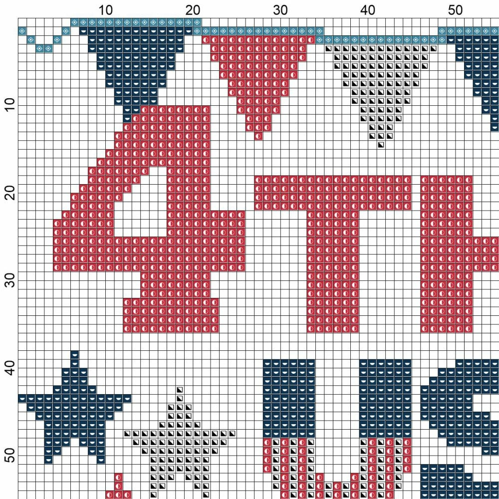 4th Of July Subway Poster Cross Stitch Pattern PDF - 4th Of July Cross Stitch Patterns