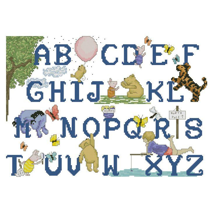 Alphabet Sampler Classic Winnie The Pooh Cross Stitch Pattern Etsy  - Winnie The Pooh Quote Cross Stitch Pattern