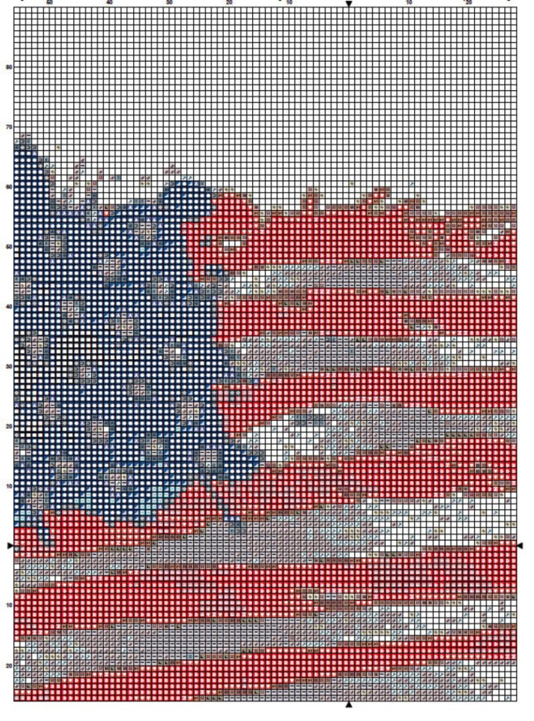 American Flag Cross Stitch Pattern 1 Instant PDF Download Etsy - Mexican Flag Cross Stitch Pattern
