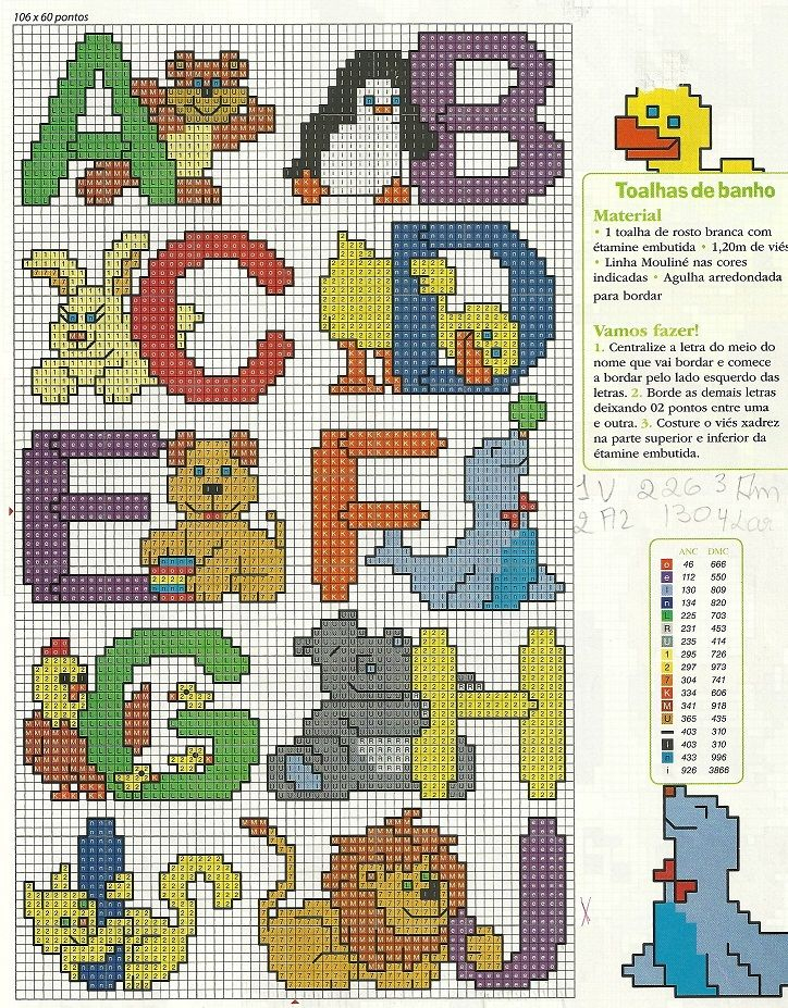 Animal Alphabet 1 Cross Stitch Pattern Cross Stitch For Kids Cross  - Animal Alphabet Cross Stitch Patterns Free