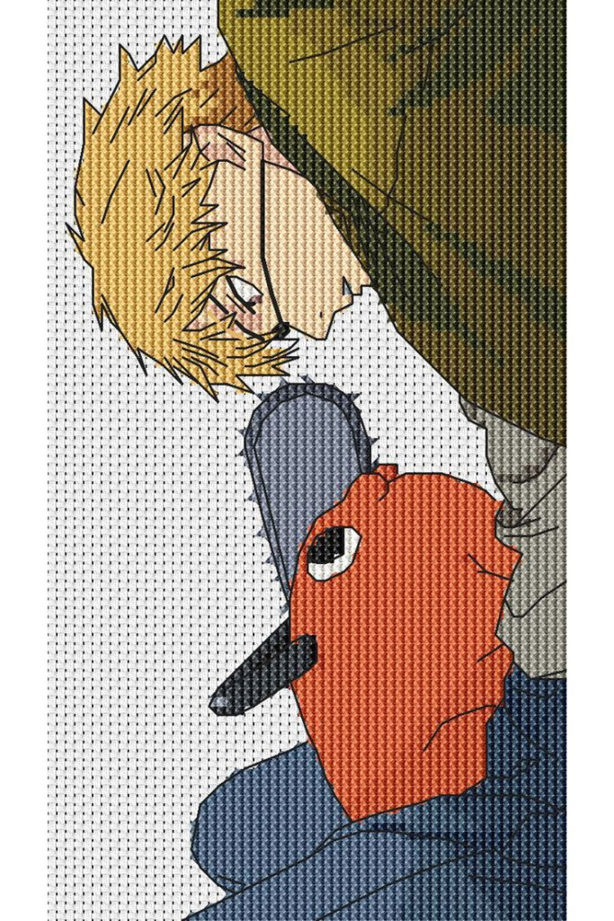 Anime Cross Stitch Pattern Chainsaw Man Pochita Denji PDF Inspire  - Fruits Basket Anime Cross Stitch Patterns