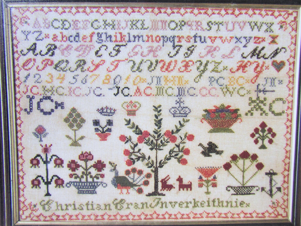 Antique Traditional Cross Stitch Sampler Pattern Old Etsy - Antique Cross Stitch Sampler Patterns