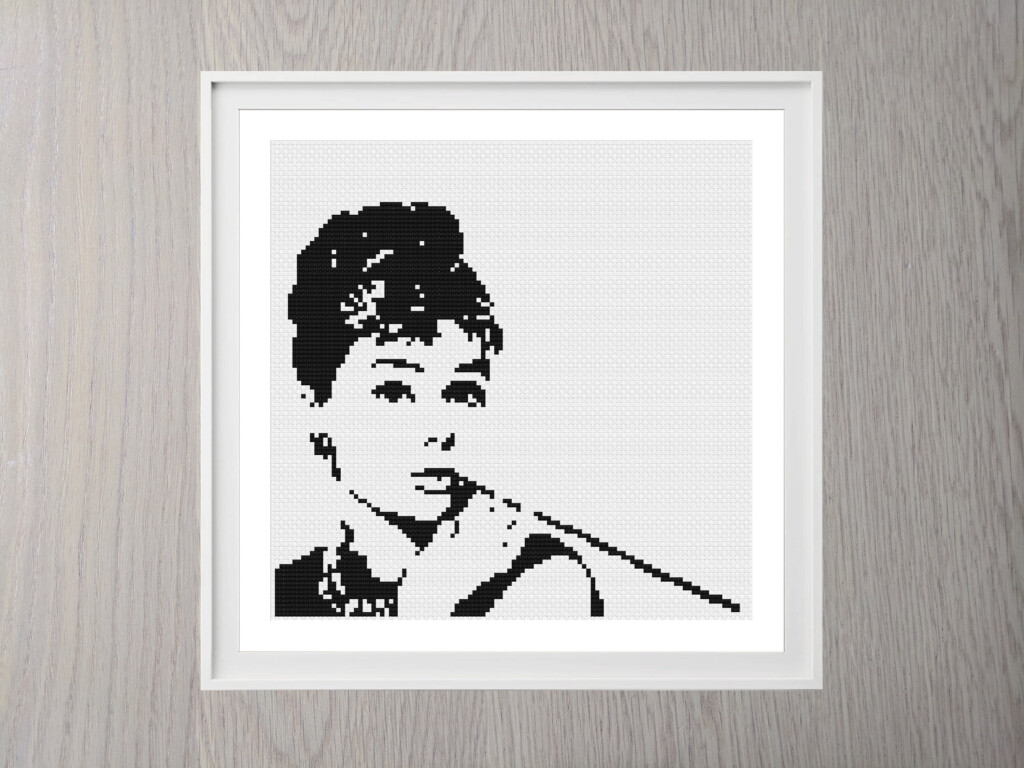 Audrey Hepburn Cross Stitch Pattern Digital Download - Audrey Hepburn Cross Stitch Pattern
