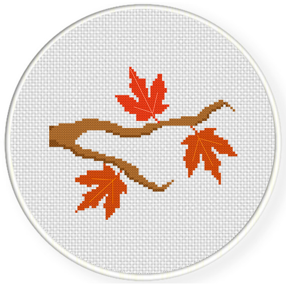 Autumn Branch Cross Stitch Pattern Daily Cross Stitch - Angel Of Autumn Cross Stitch Pattern