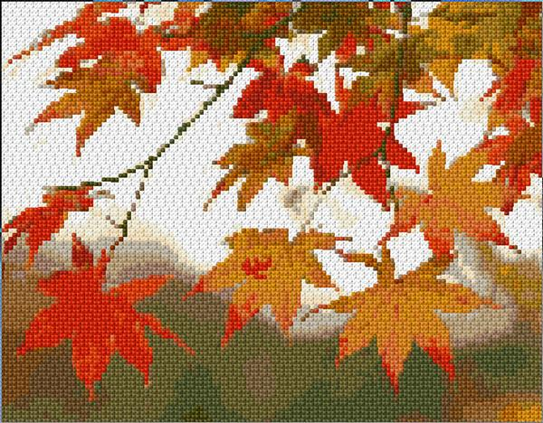 Autumn Cross Stitch Designs - Angel Of Autumn Cross Stitch Pattern