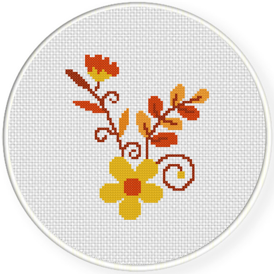 Autumn Flowers Cross Stitch Pattern Daily Cross Stitch - Angel Of Autumn Cross Stitch Pattern
