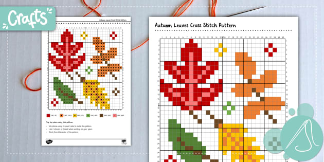 Autumn Leaves Cross Stitch Pattern Autumn Crafts Twinkl - Pot Leaf Cross Stitch Pattern