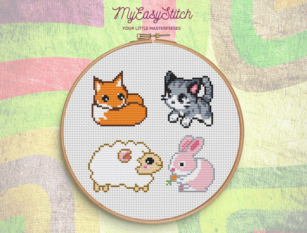 Baby Animals Cross Stitch Pattern Cross Stitch Baby Nursery Etsy - Cross Stitch Patterns Small Animals