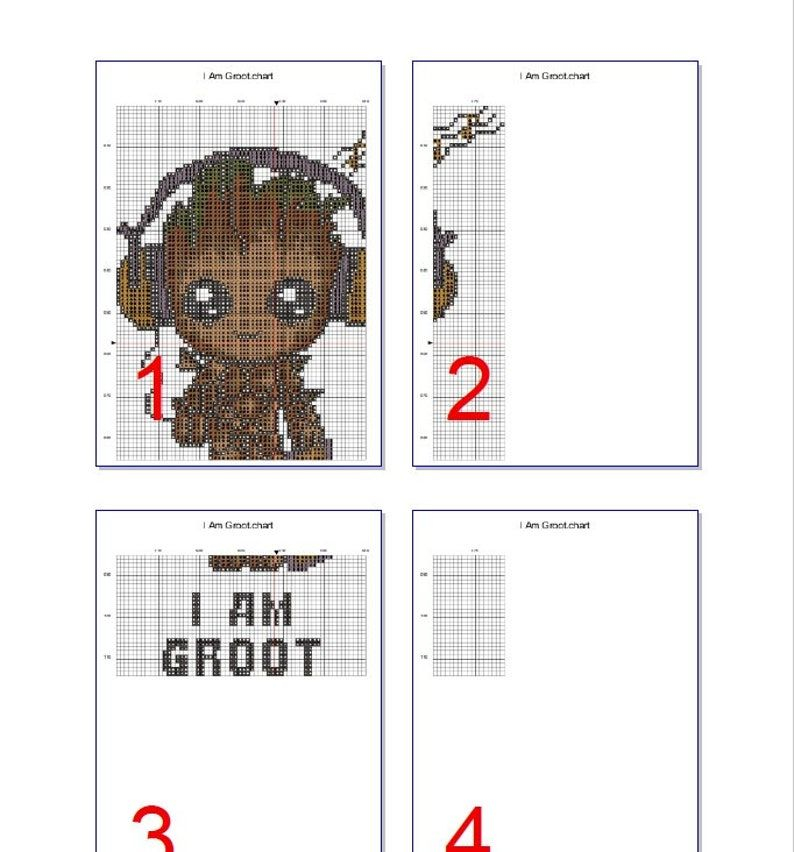 Baby Groot Cross Stitch Pattern I Am Groot Cross Stitch Pattern Pdf  - Groot Cross Stitch Pattern Free
