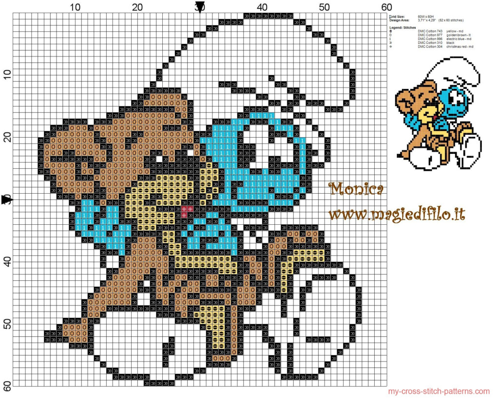 Baby Smurf With Teddy Bear Cross Stitch Pattern Free Cross Stitch  - Small Teddy Bear Cross Stitch Pattern