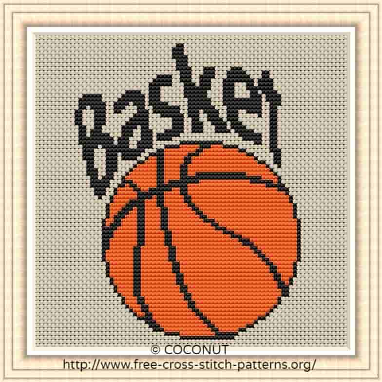 BASKETBALL FREE AND EASY PRINTABLE CROSS STITCH PATTERN Free Cross  - Free Basketball Cross Stitch Patterns