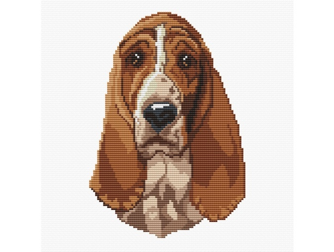 Basset Hound Cross Stitch Pattern Code AN 049 Anna Nolfina Buy  - Basset Hound Cross Stitch Patterns