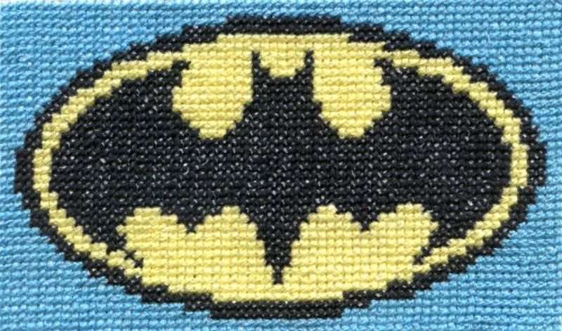 Batman Logo Cross Stitch Work Photo By Facebook Fan Timea Cseke Free  - Batman Logo Cross Stitch Pattern Free