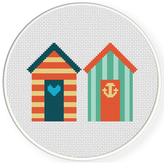 Beach Houses Cross Stitch Pattern Daily Cross Stitch - Free Beach Cross Stitch Patterns