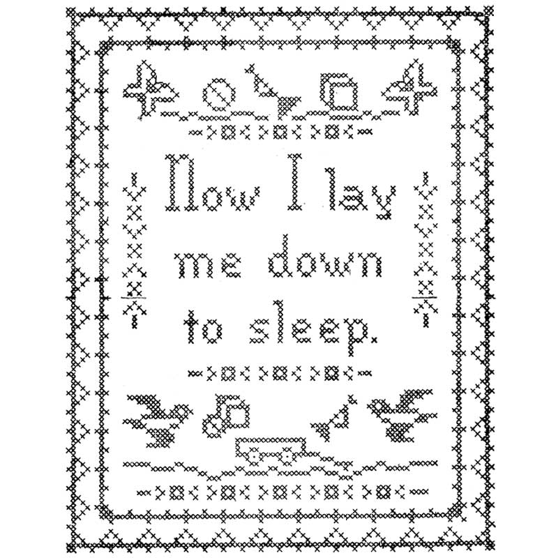 Bedtime Prayer Cross Stitch Embroidery Pattern French Knots - Cross Stitch Prayer Patterns Free