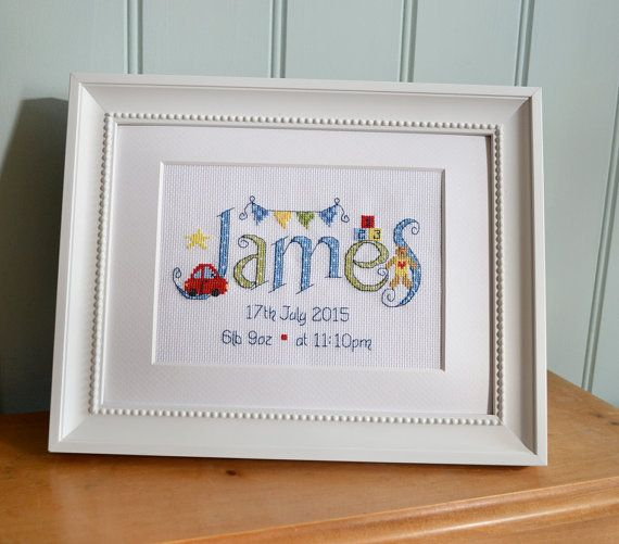 Bespoke Boy Name Sampler Cross Stitch Chart Digital Format PDF Pattern  - Computer Generated Cross Stitch Patterns