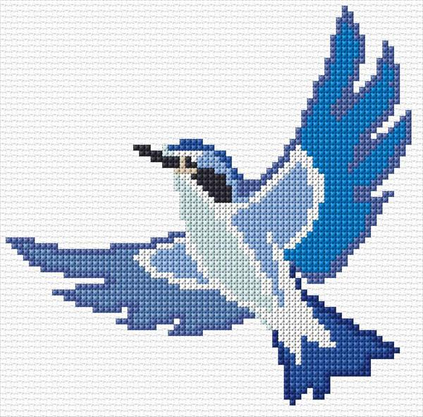 Bird Cross Stitch Designs - Blue Bird Cross Stitch Pattern