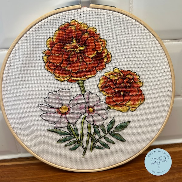 Birth Month Flower Cross Stitch Pattern Etsy - Birth Month Flower Cross Stitch Pattern