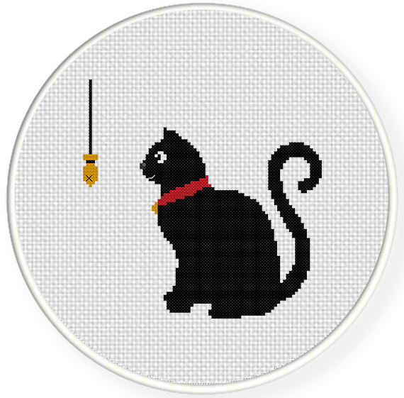 Black Cat Cross Stitch Pattern Daily Cross Stitch - Grey Cat Cross Stitch Pattern