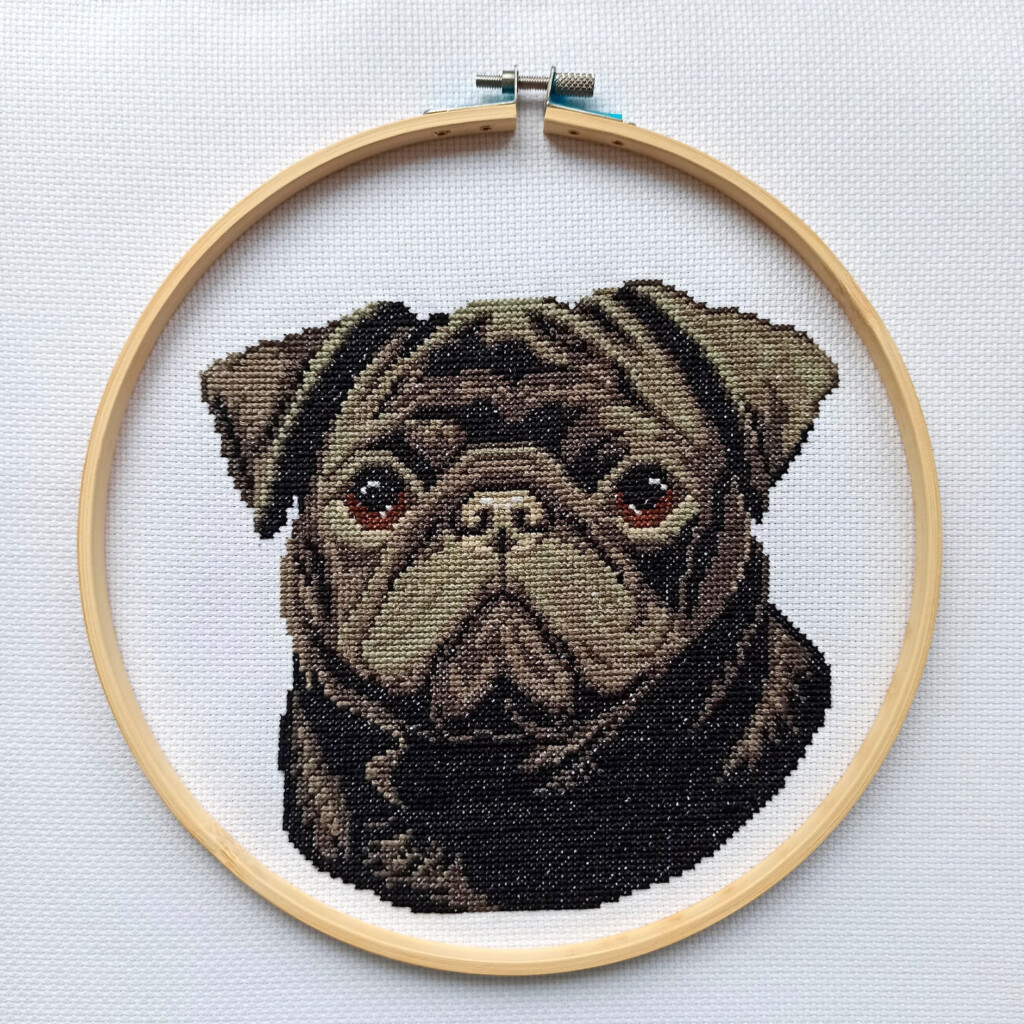 Black Pug Dog Counted Cross Stitch Pattern Pdf Modern Pet Etsy - Black Pug Cross Stitch Pattern