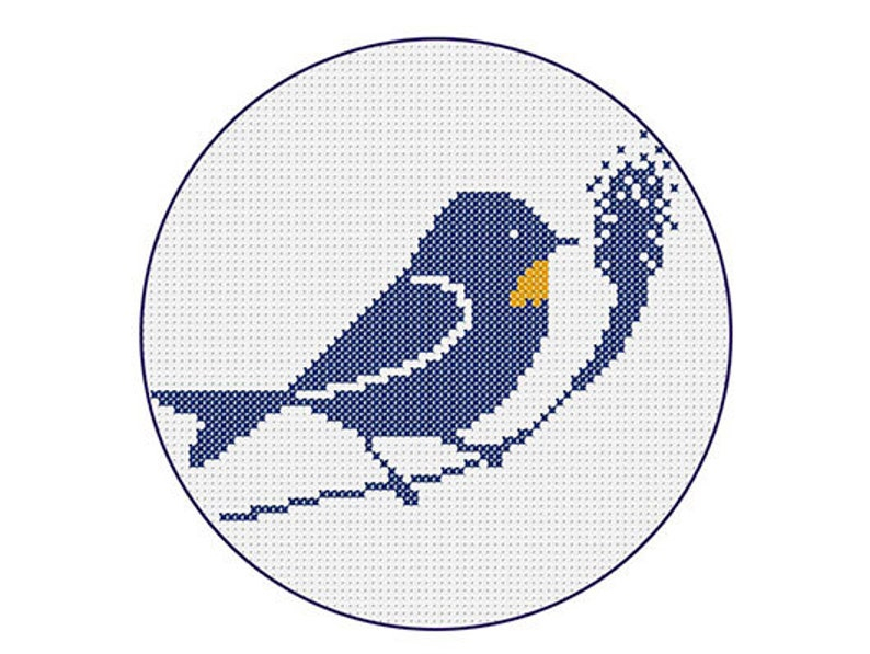 Blue Bird Cross Stitch Pattern Bird Cross Stitch Bird Etsy - Blue Bird Cross Stitch Pattern