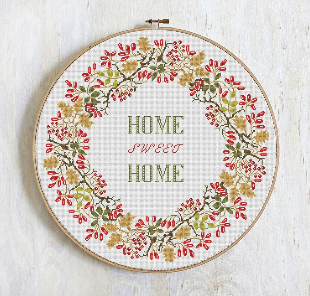 BOGO FREE Home Sweet Home Cross Stitch Pattern Succulent Wreath Cross  - Pokemon Home Sweet Home Cross Stitch Pattern