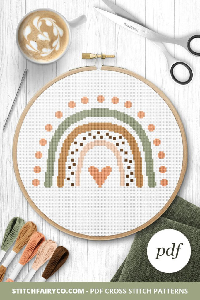Boho Rainbow Cross Stitch Pattern Instant Download PDF Etsy Cross  - Boho Cross Stitch Patterns Free