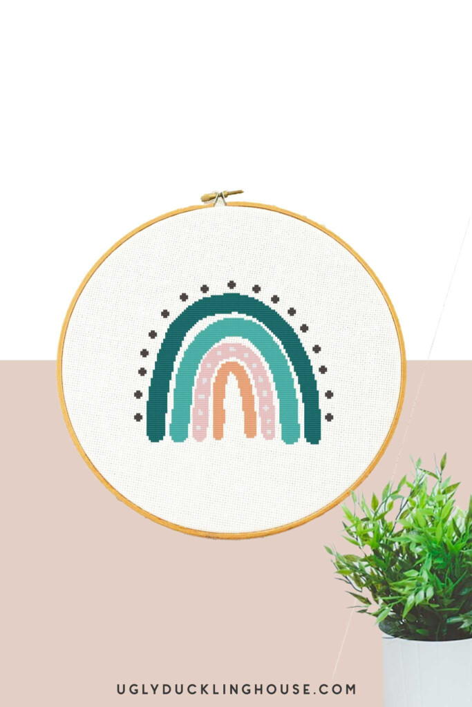 Boho Rainbow Free Cross Stitch Pattern Cross Stitch Patterns Cross  - Boho Cross Stitch Patterns Free