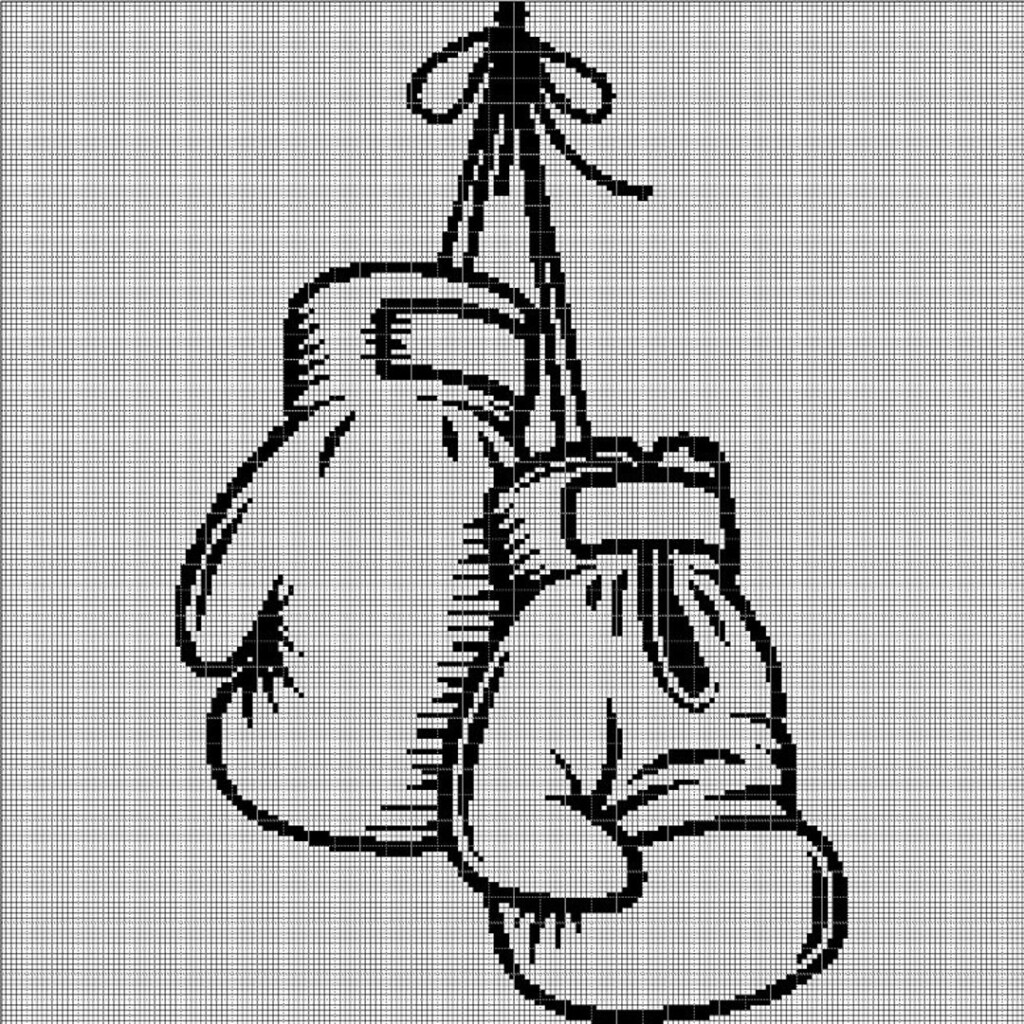 Boxing Gloves Silhouette Cross Stitch Pattern In Pdf Etsy - Boxing Gloves Cross Stitch Pattern