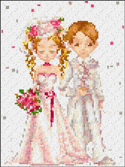 Bride And Groom Cross Stitch Designs - Free Bride And Groom Cross Stitch Pattern