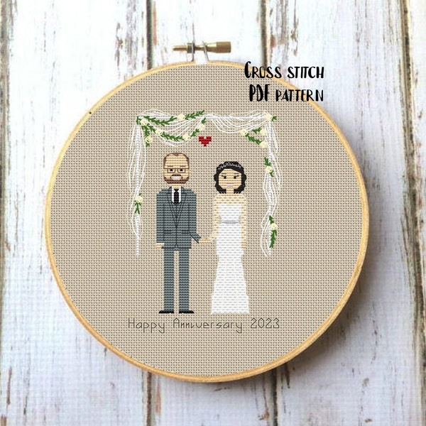 Bride Groom Cross Stitch Pattern Etsy - Free Bride And Groom Cross Stitch Pattern