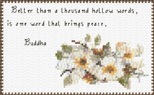 Buddha Quotes Cross Stitch Designs - Free Buddha Cross Stitch Pattern