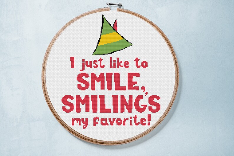 Buddy The Elf Cross Stitch Pattern I Just Like Smiling PDF Etsy - Buddy The Elf Cross Stitch Pattern