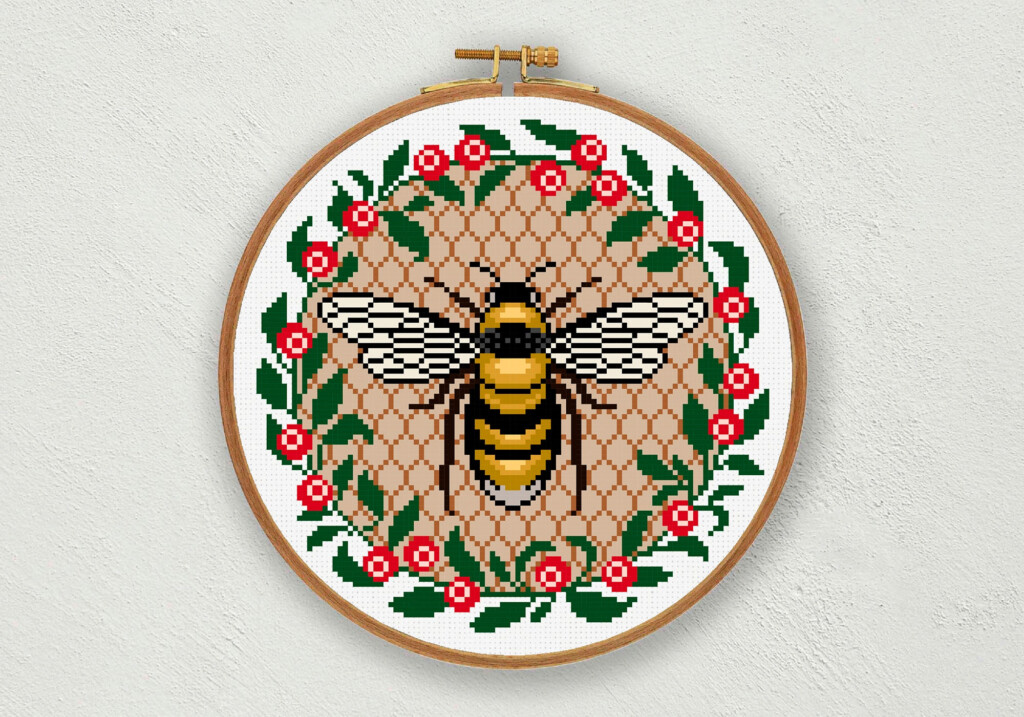 Bumble Bee Cross Stitch Pattern Insect Cross Stitch Bee Etsy - Small Bee Cross Stitch Pattern