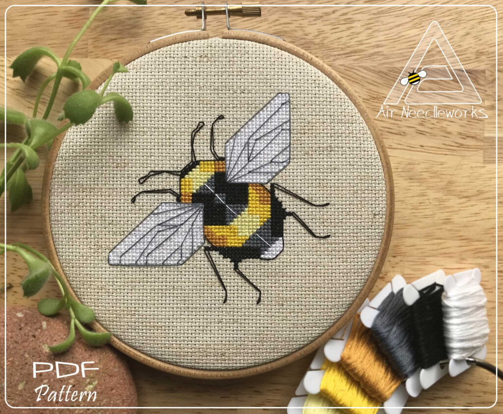 BUMBLE BEE Cross Stitch Pattern PDF Digital Download Cute Etsy - Cross Stitch Bumble Bee Pattern