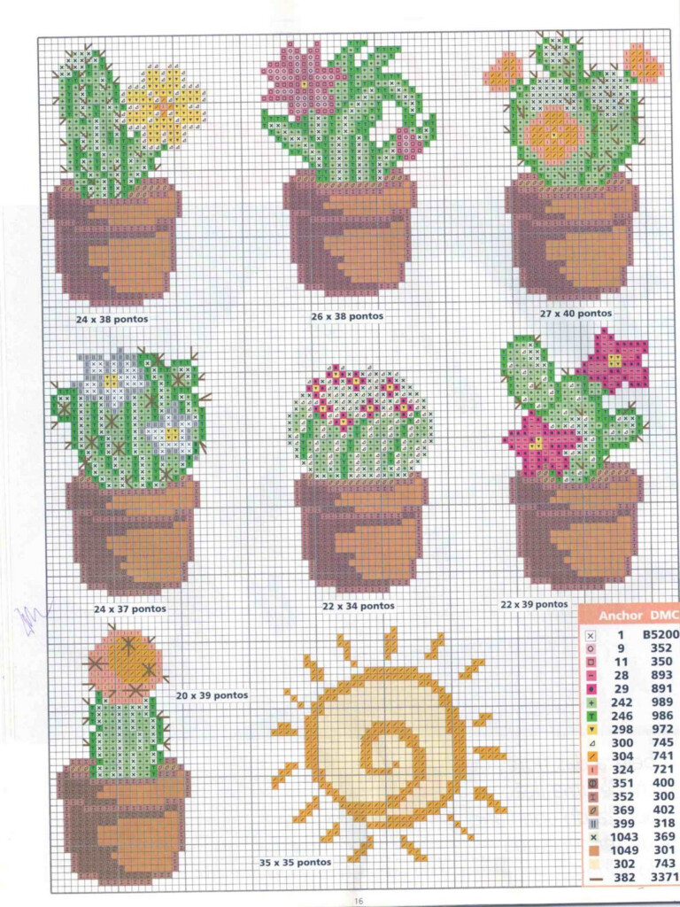  Cactus Cross Stitch  - Free Cactus Cross Stitch Patterns