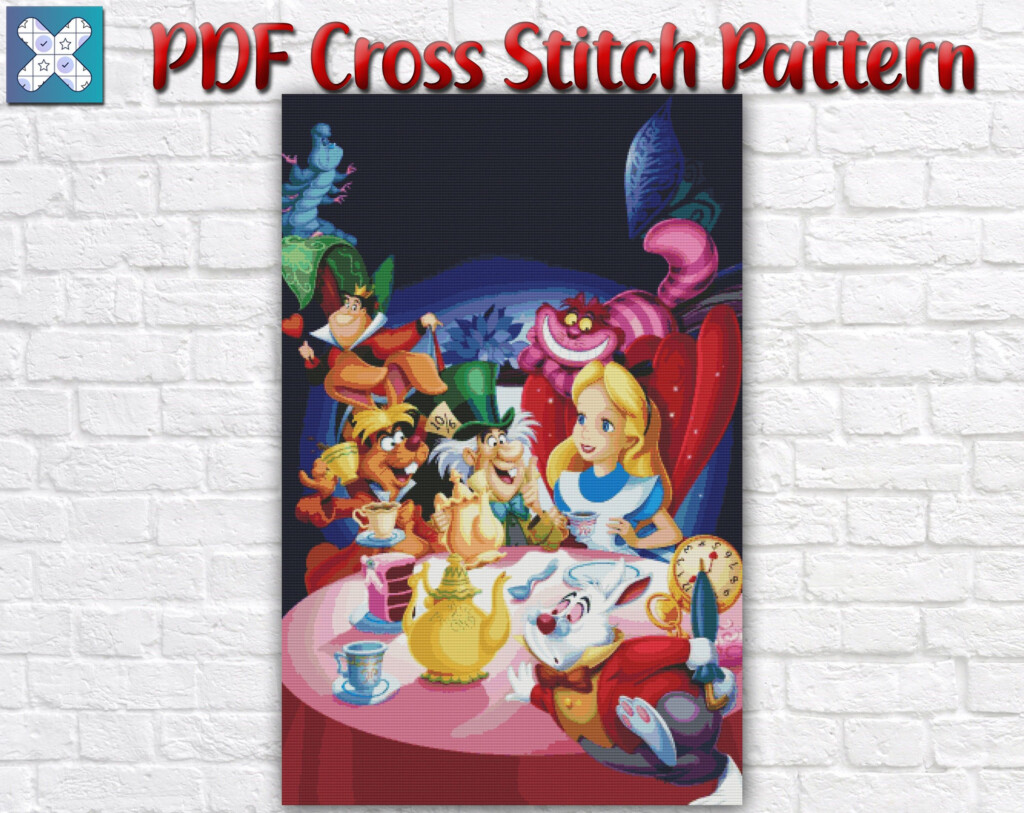 Cat Cross Stitch Pattern Counted Cross Stitch Patterns Alice In  - Winter Wonderland Cross Stitch Pattern
