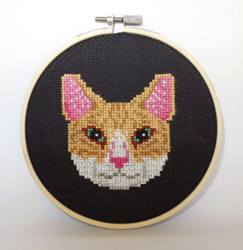 Cat Cross Stitch Pattern Orange Tabby Cat Face Portrait Cross Stitch  - Tabby Cat Cross Stitch Patterns