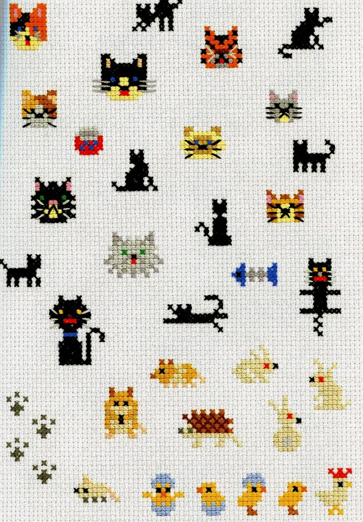 Cat Cross Stitches Tiny Cross Stitch Cross Stitch Patterns - Cross Stitch Patterns Small Animals