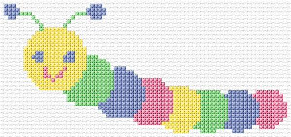 Caterpillar Cross Stitch Designs - Very Hungry Caterpillar Cross Stitch Pattern