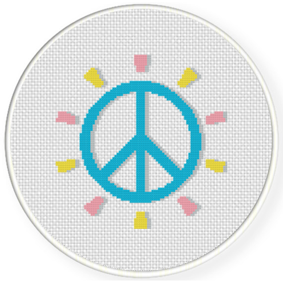 Charts Club Members Only Peace Sign Cross Stitch Pattern Daily Cross  - Cross Stitch Peace Sign Pattern