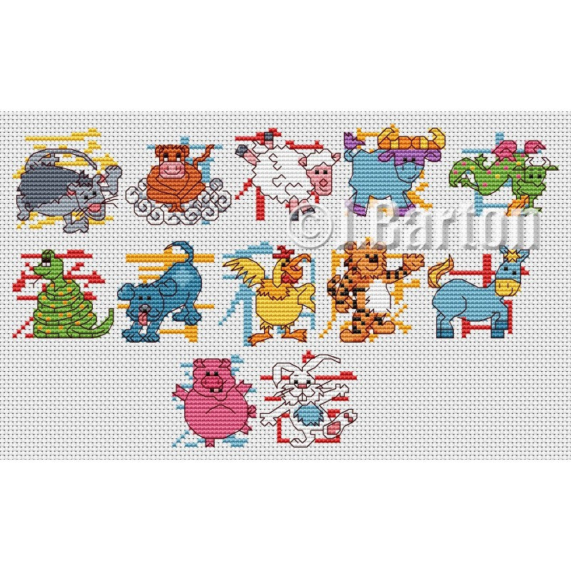 Chinese New Year Cross Stitch Chart - New Year Cross Stitch Patterns