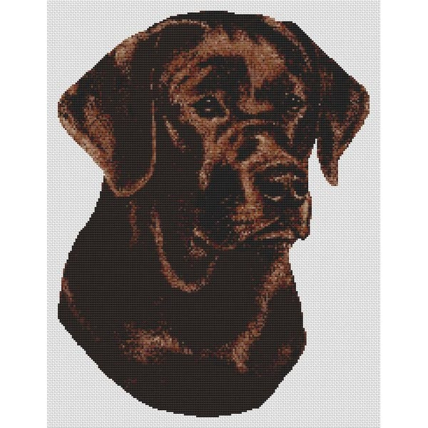Chocolate Lab Cross Stitch Pattern III DogShoppe - Chocolate Lab Cross Stitch Pattern