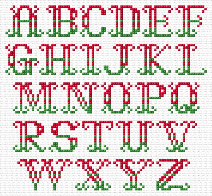 Christmas Cross Stitch Alphabet Cross Stitch Alphabet Patterns Cross  - Christmas Cross Stitch Letter Patterns
