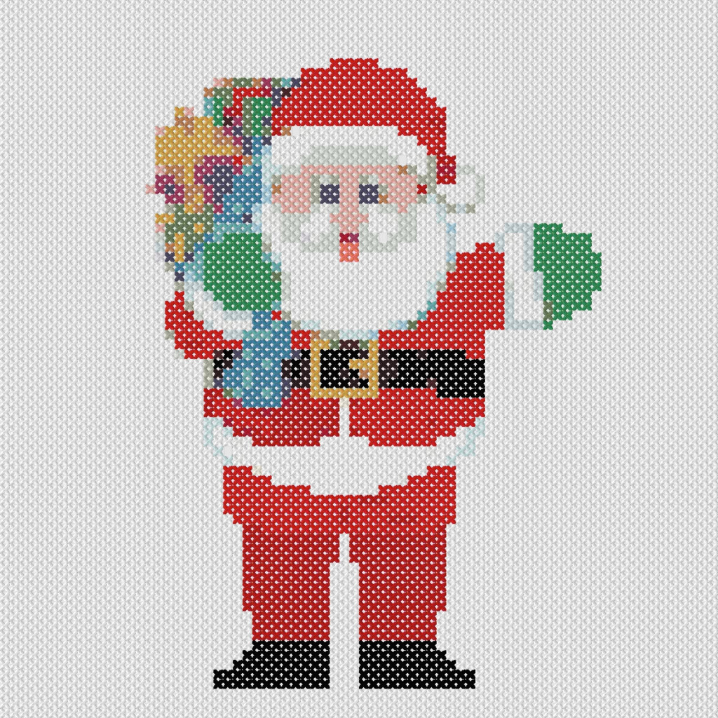 Christmas Cross Stitch Pattern Santa Claus Embroidery And Arts  - Christmas Santa Cross Stitch Patterns