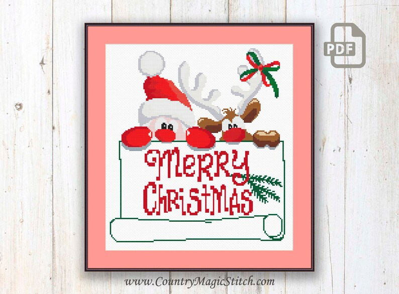 Christmas Moose Cross Stitch Cross Stitch Patterns - Christmas Moose Cross Stitch Pattern