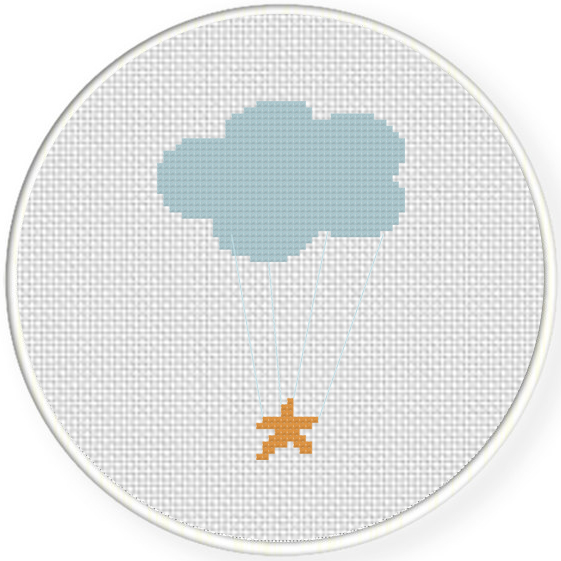 Clouded Star Cross Stitch Pattern Daily Cross Stitch - Christmas Star Cross Stitch Pattern Free